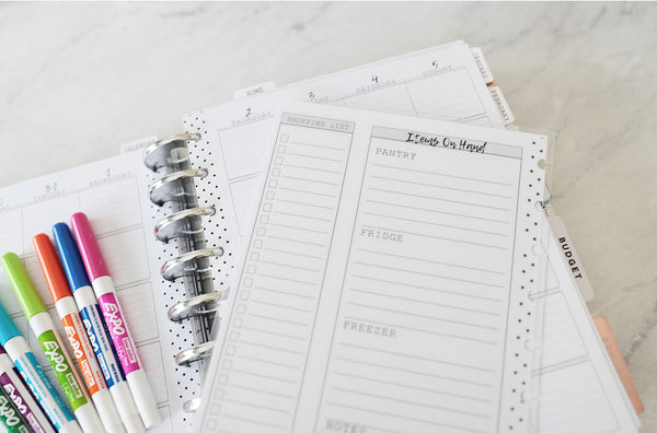 Meal Plan w/ Side List White Board Insert <Medium Size>