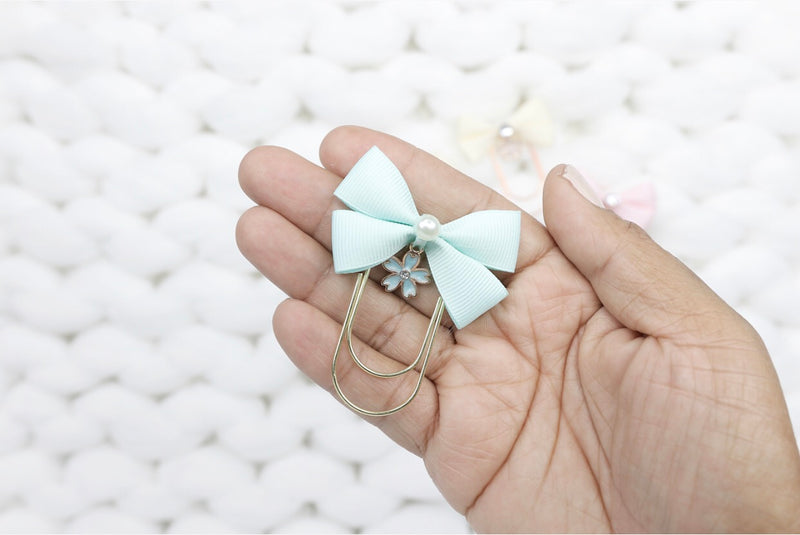 Fabric Bow Paper Clip - ADD COLOR TO NOTES OF ORDER