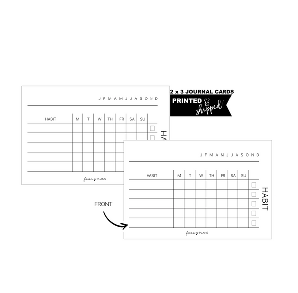 2 X 3 Habit Tracker Journal Task Cards