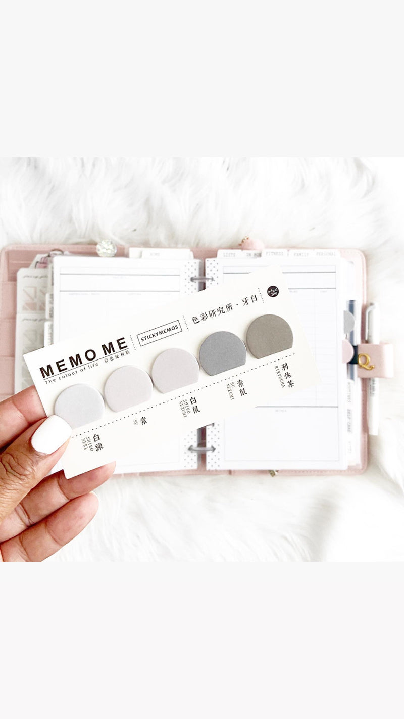 1 Set Small Half Circle GRAYs Sticky Notes