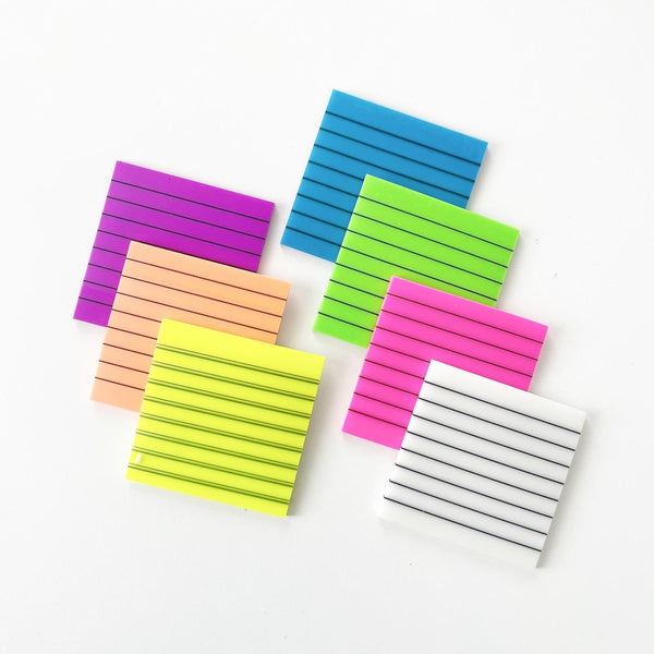 Transparent Neon Lined Sticky Notes | 3 x 3 in.