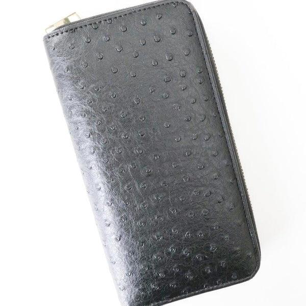 Onyx Black Ostrich | Vegan Leather Wallet