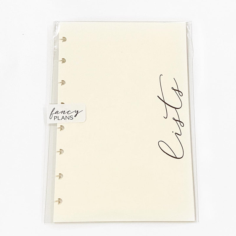 Planner Subjects Tan Linen Cardstock Dashboards <PRINTED AND SHIPPED>