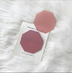 Octagon Transparent Sticky Note | Rose