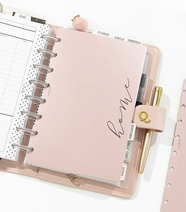 Planner Subjects Mauve Metalic Cardstock Dashboards <PRINTED AND SHIPPED>