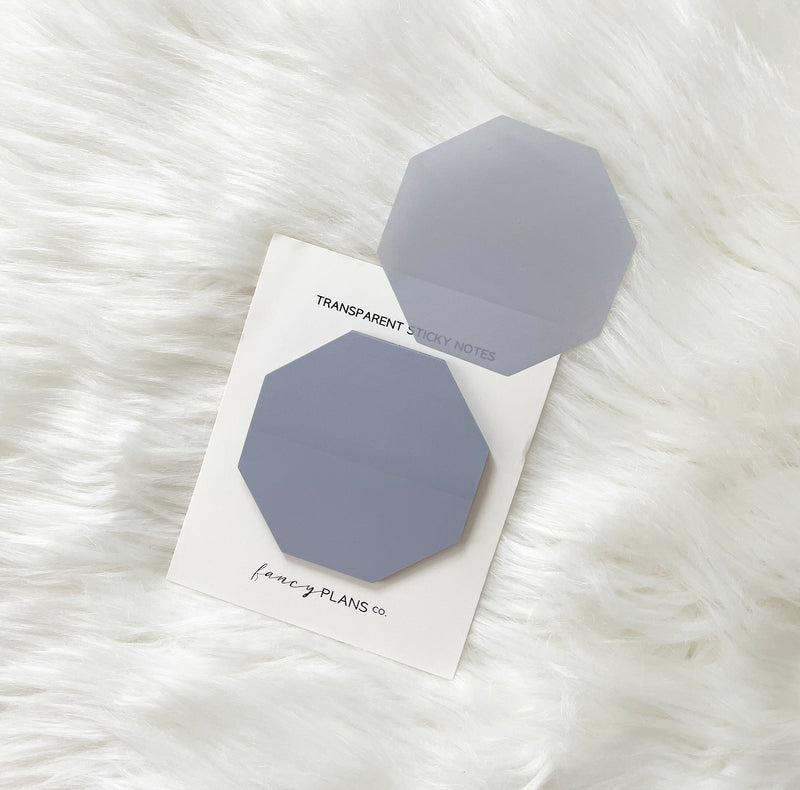 Octagon Transparent Sticky Note | Charchoal