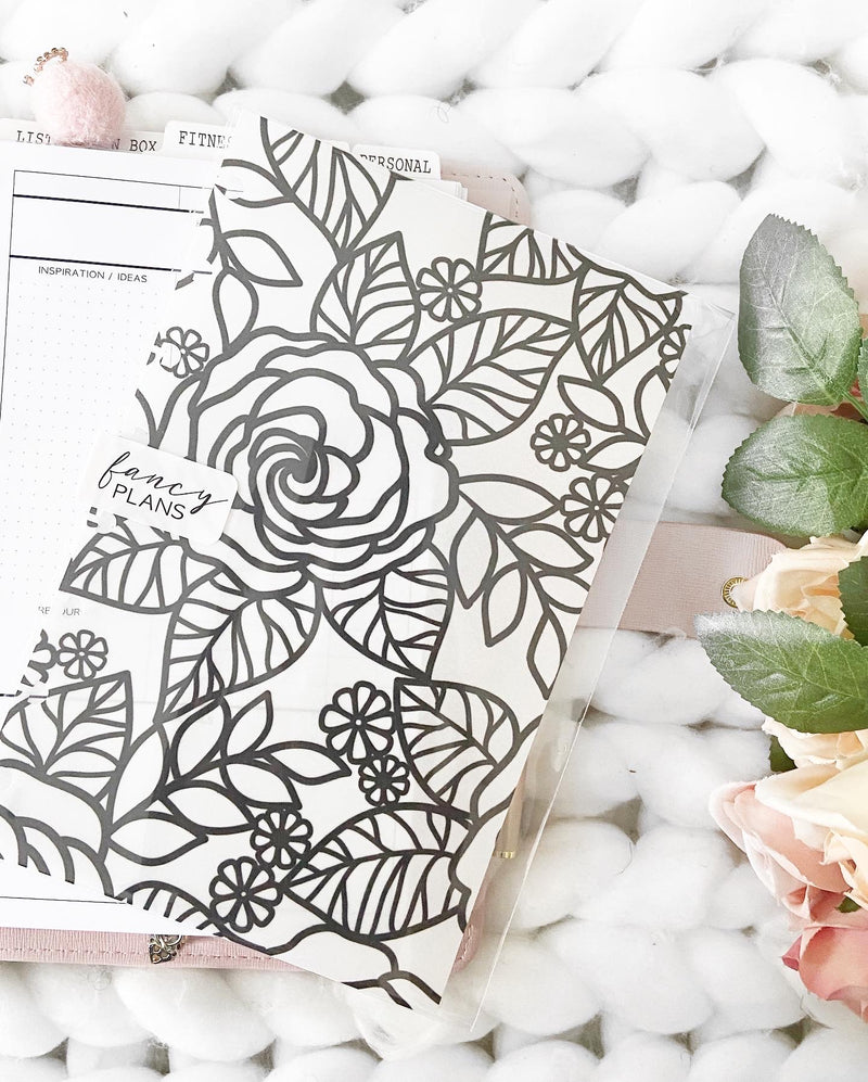 Fancy Roses Vellum Cardstock Dashboards BLACK <PRINTED AND SHIPPED>