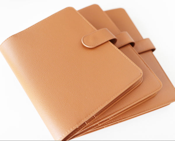 Toffee Brown Pebble Vegan Leather Planner Cover