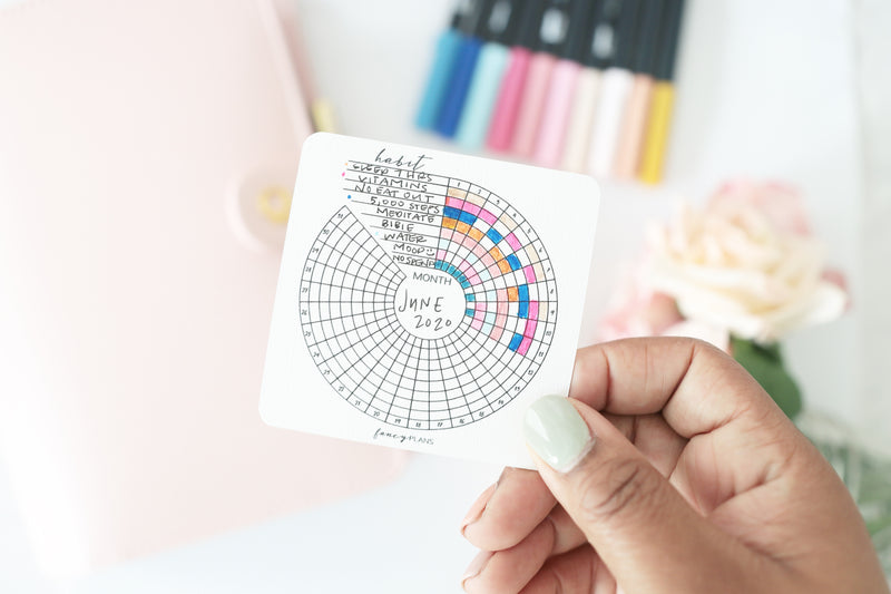 3 X 3 Linen Textured Habit Tracker Journal Cards