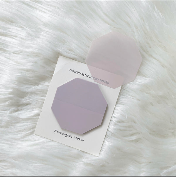 Octagon Transparent Sticky Note | Lilac