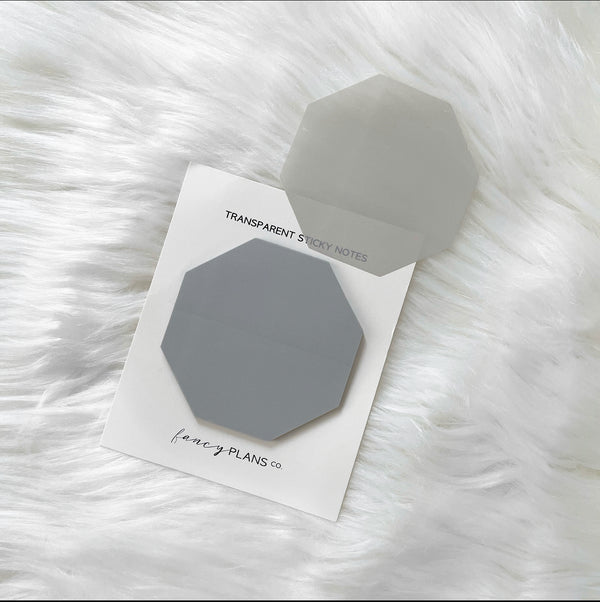 Octagon Transparent Sticky Note | Dark Gray