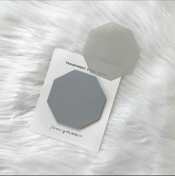 Octagon Transparent Sticky Note | Dark Gray – Fancy Plans Co