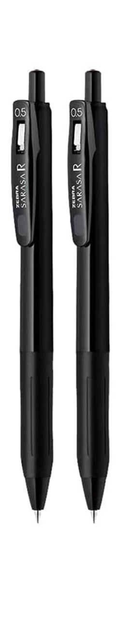 Zebra Sarasa R 0.5mm, Retractable Gel Ink Pen BLACK
